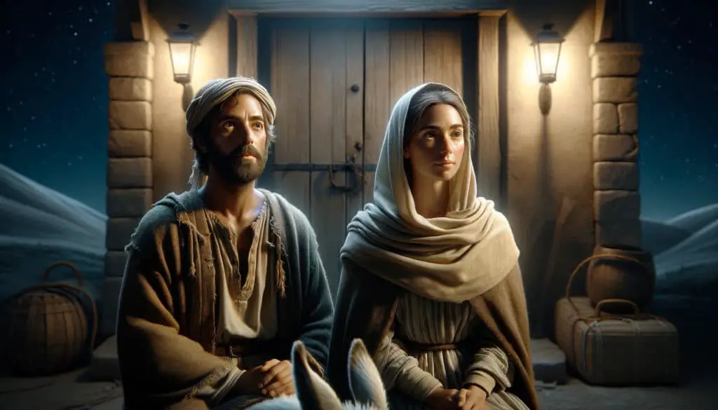 Maria und Joseph vor der Herberge