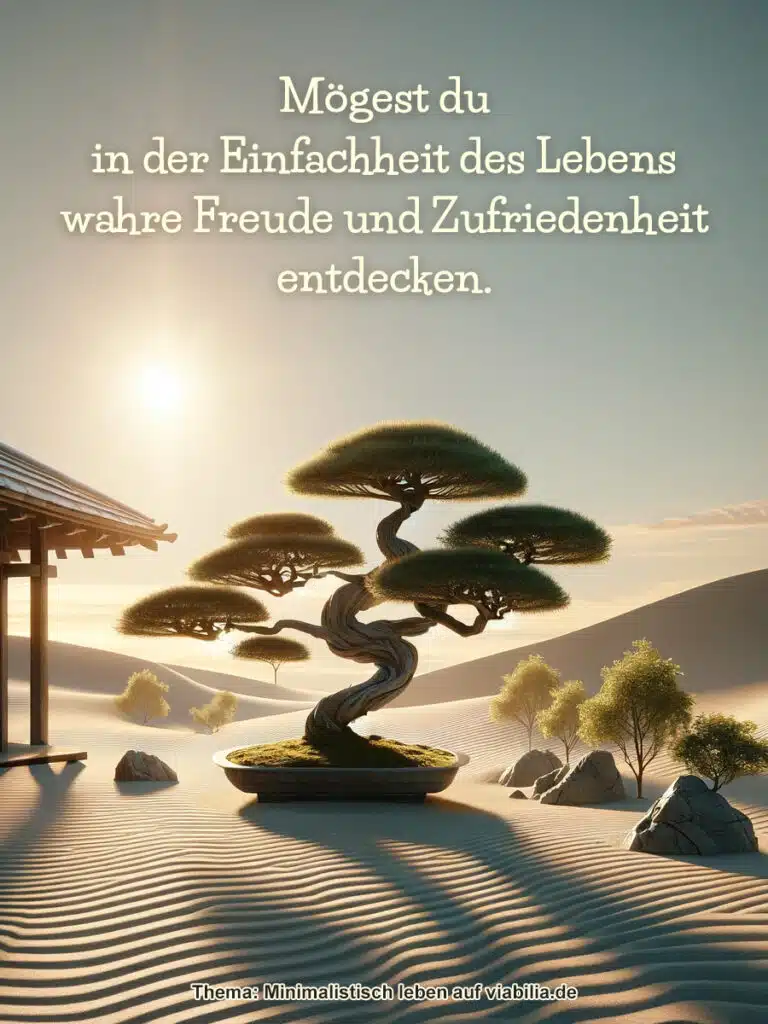 Minimalistisch leben: guter Wunsch