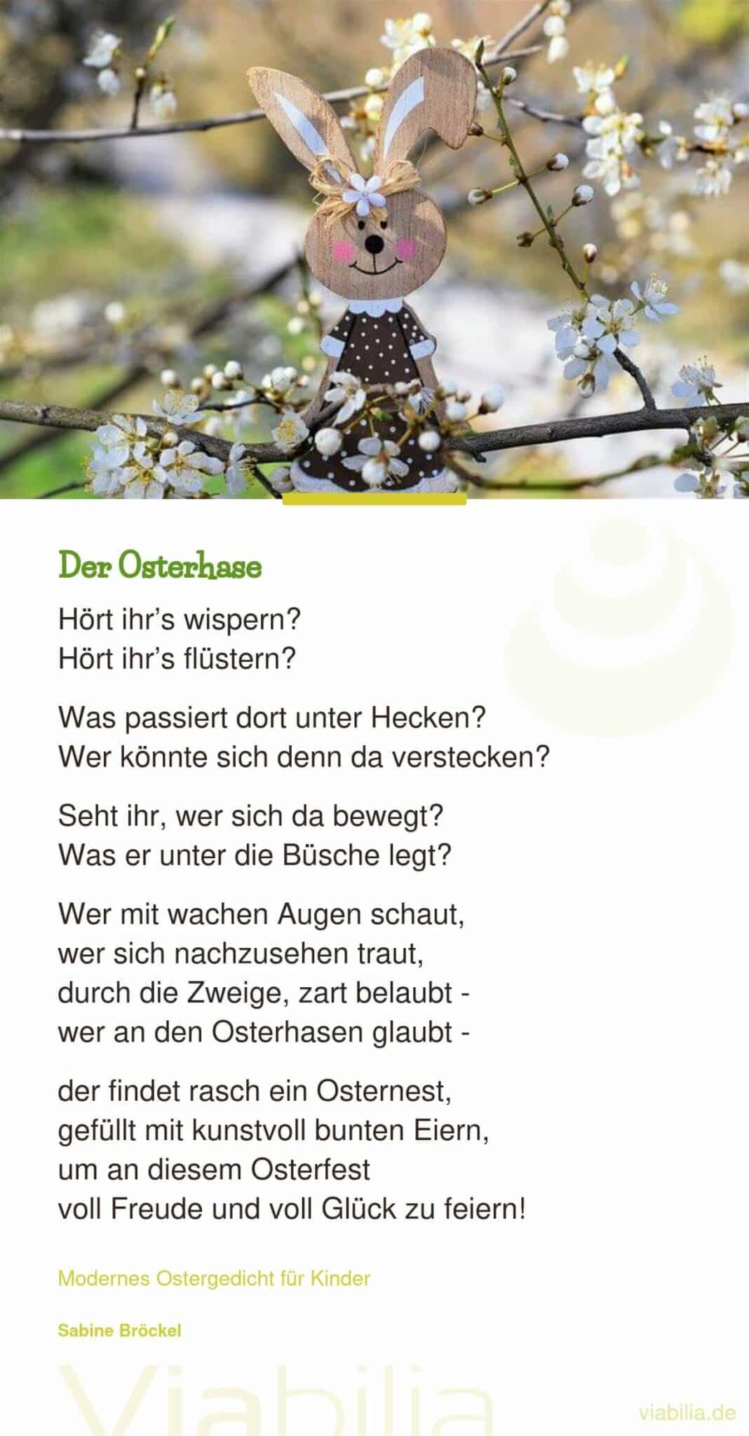 Modernes Ostergedicht für Kinder: der Osterhase Modernes Ostergedicht für Kinder: der Osterhase