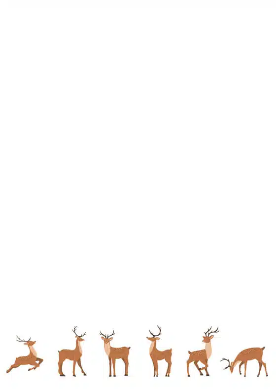 Moderne Weihnachtsbriefvorlage mit Motiv “Hirsche”, Briefpapier-ID: 5047 Moderne Weihnachtsbriefvorlage mit Motiv “Hirsche”