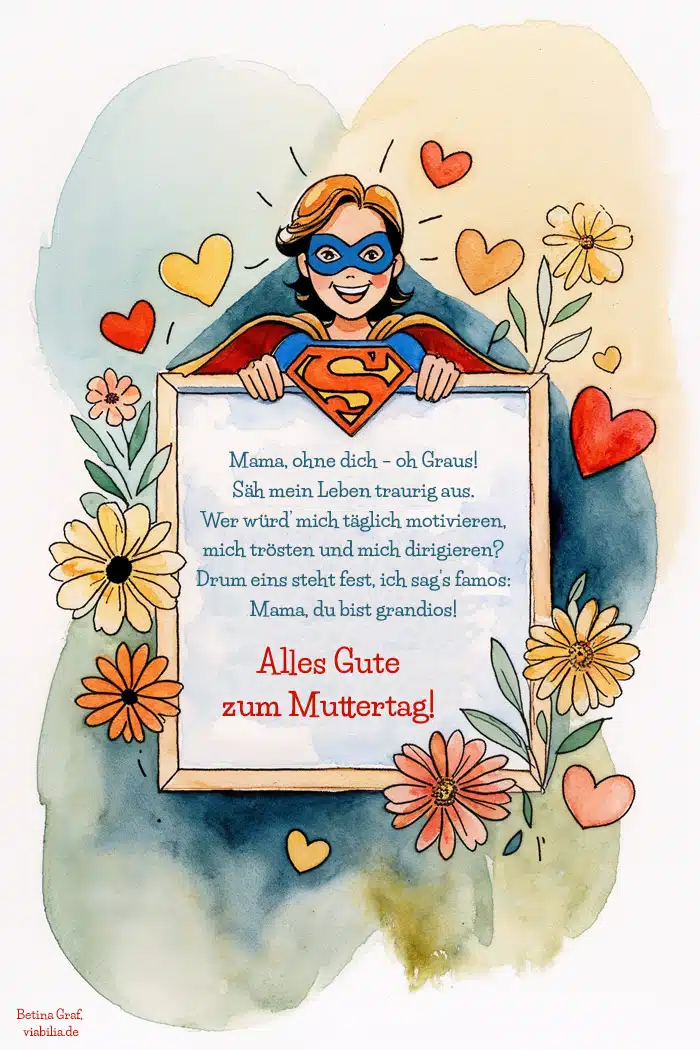 Muttertagsgedicht: Bist meine Heldin