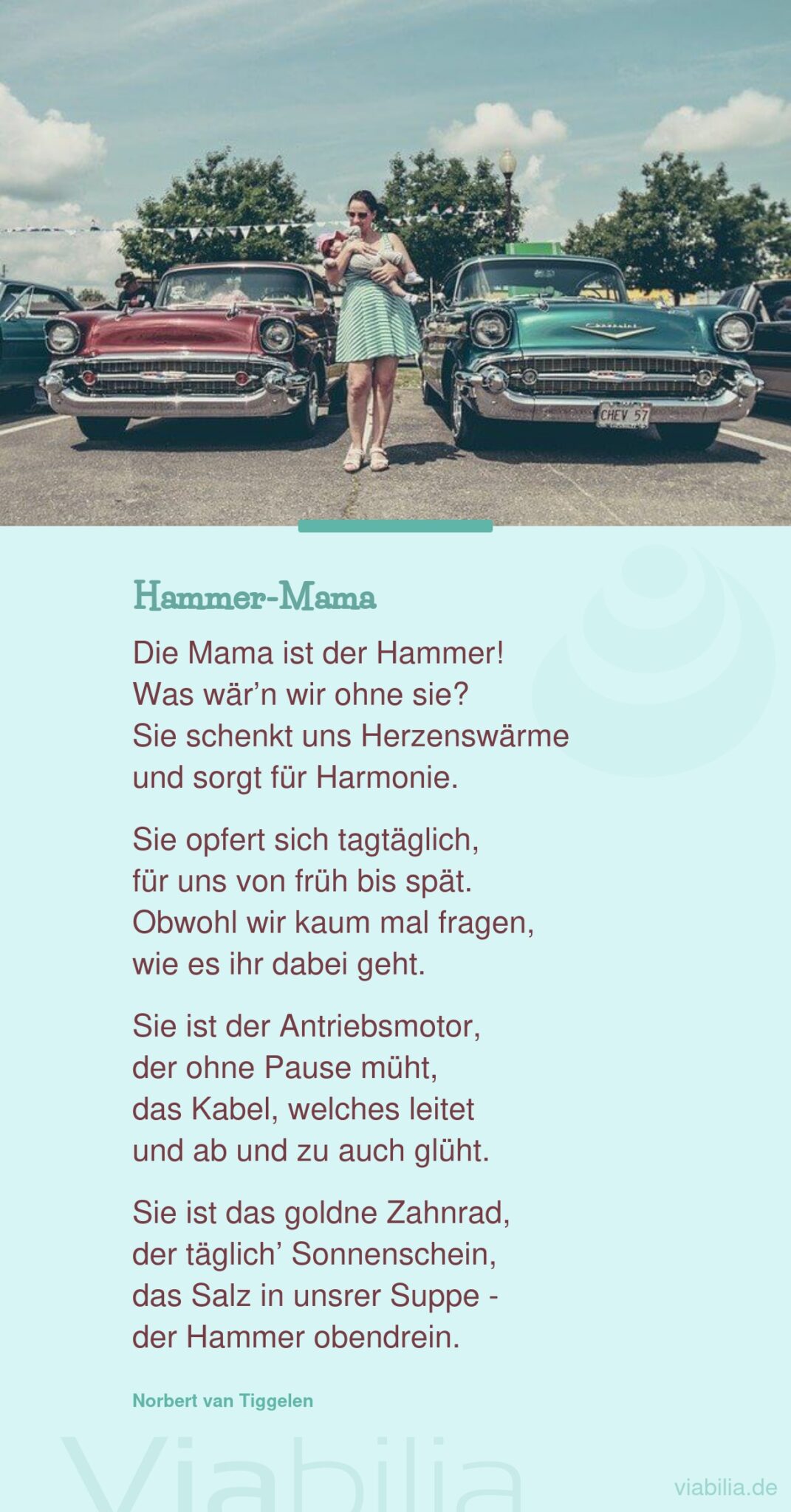 Muttertagsgedicht von Norbert van Tiggelen: Hammer-Mama
