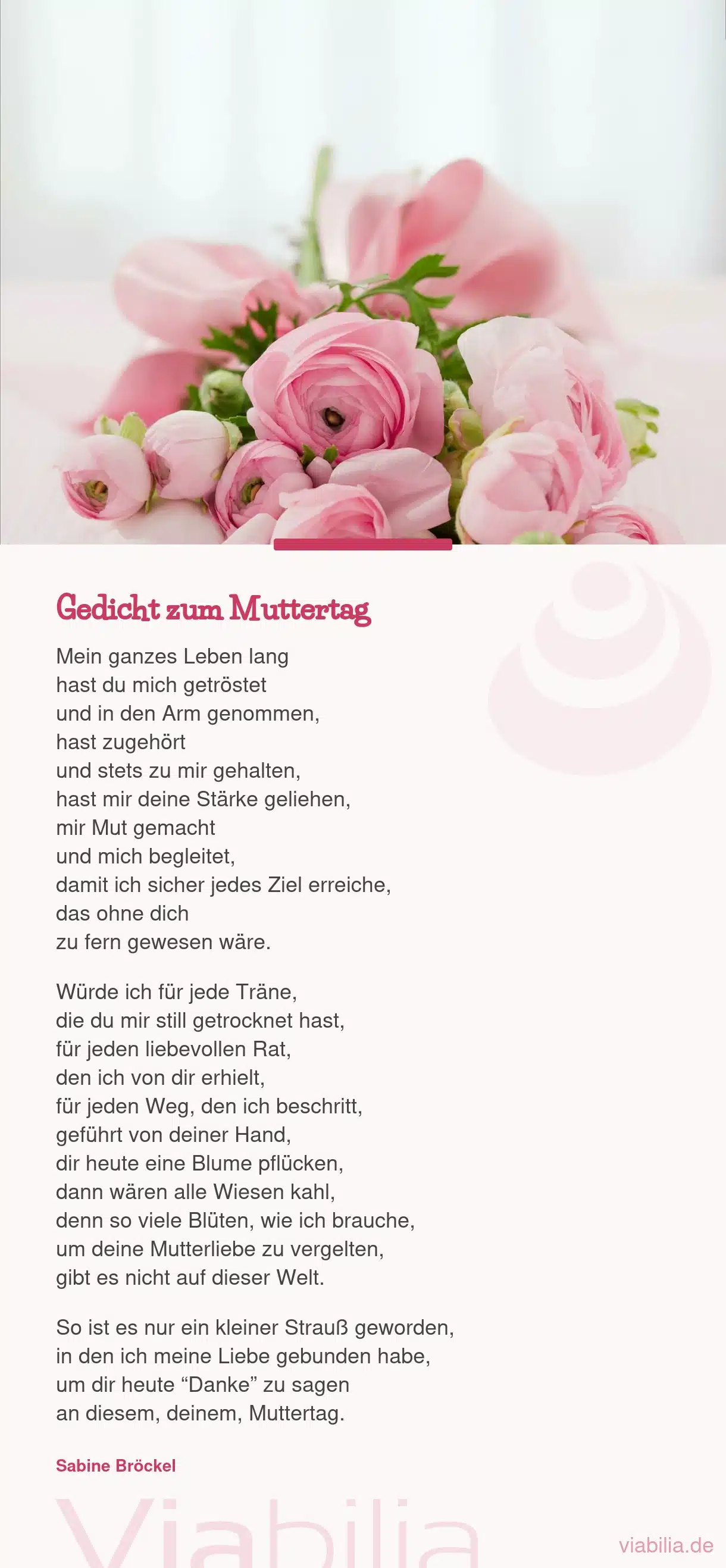 Gedicht zum Muttertag: du hast mich getröstet