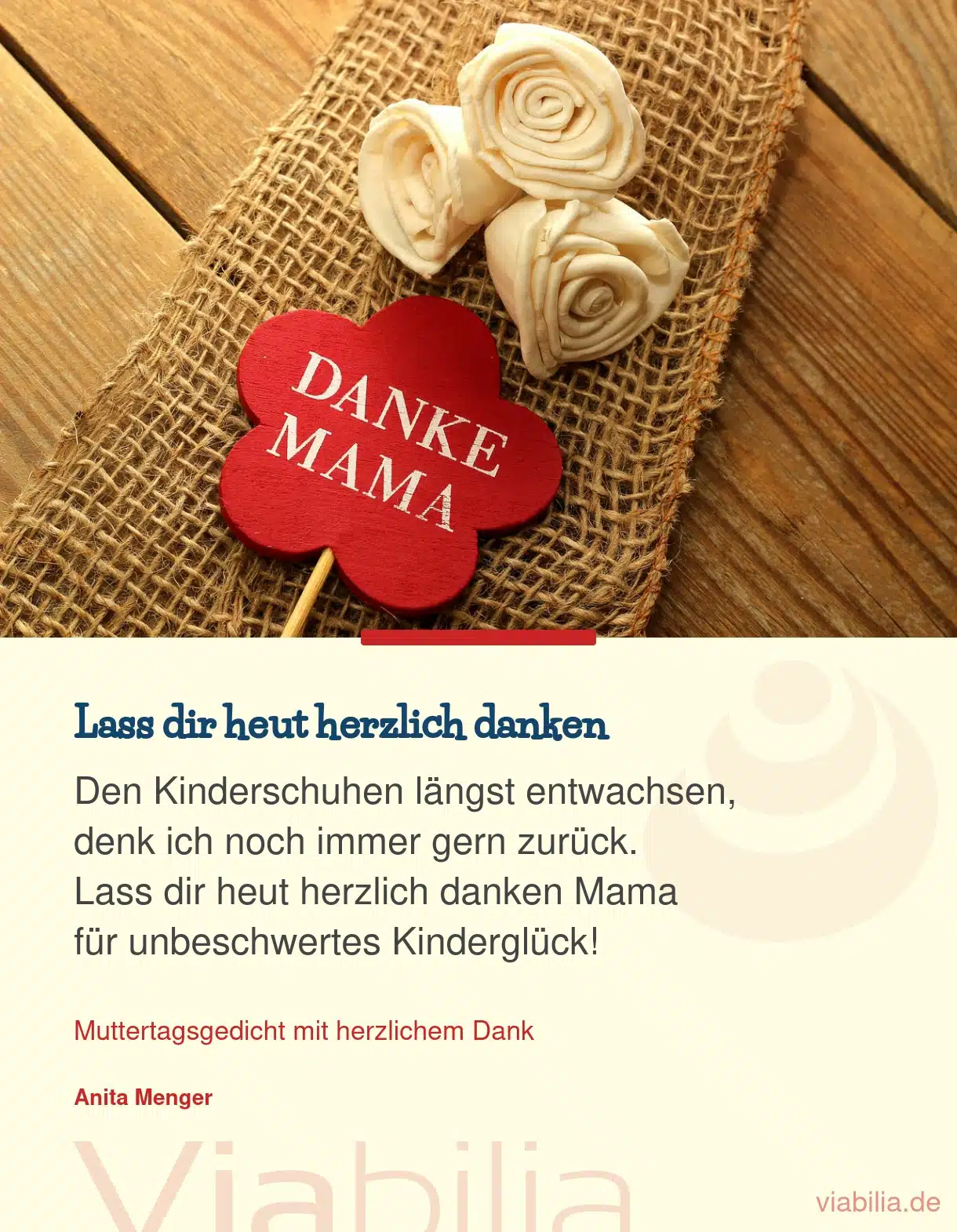 Muttertagsspruch: Lass dir heut herzlich danken