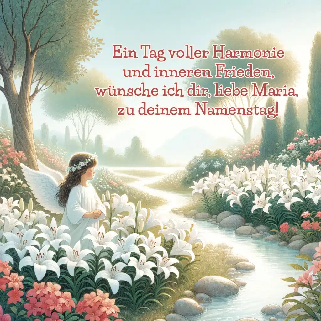 Namenstag Maria: Gruß mit Engel Namenstag Maria: Gruß mit Engel