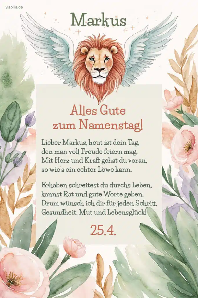 Alles Gute zum Namenstag, Markus, mit Bild