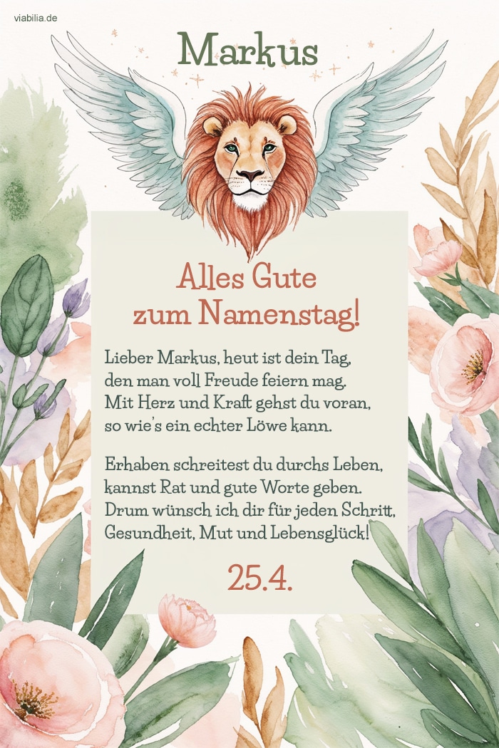 Namenstag Markus: Glückwünsche, Bilder, Bedeutung Namenstag Markus: Glückwünsche, Bilder, Bedeutung