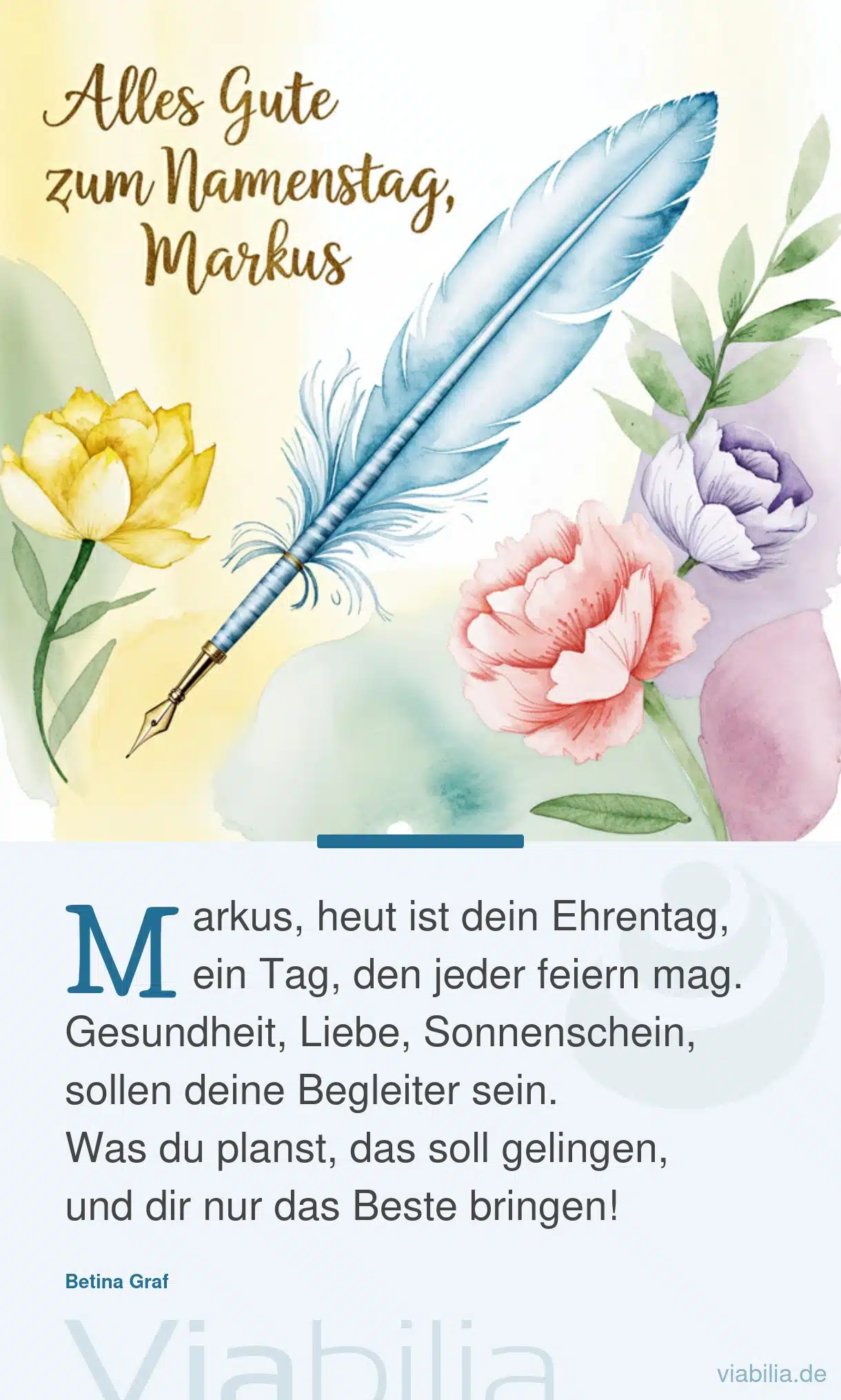 Alles Gute zum Namenstag Markus: heut ist dein Ehrentag Alles Gute zum Namenstag Markus: heut ist dein Ehrentag