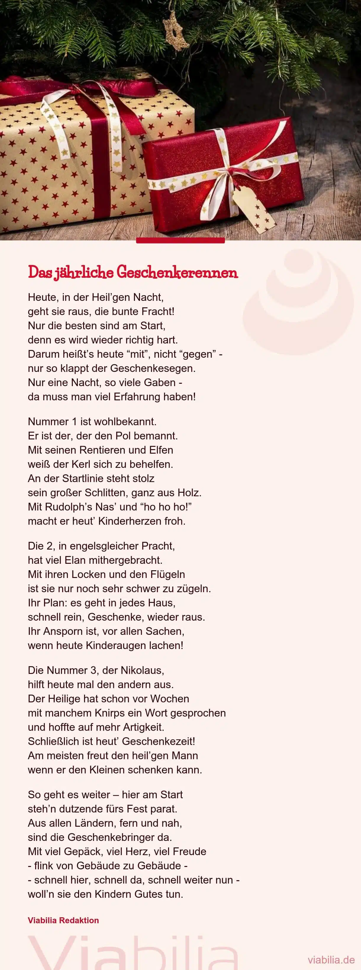 Nikolaus-Gedicht: Das jährliche Geschenkerennen