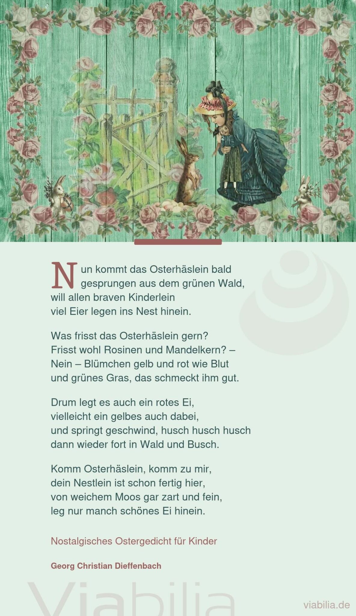 Nostalisches Ostergedicht mit romantischen Bild Nostalisches Ostergedicht mit romantischen Bild