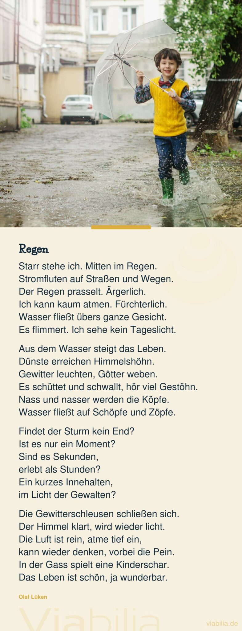 Gedicht von Olaf Lüken: Regen