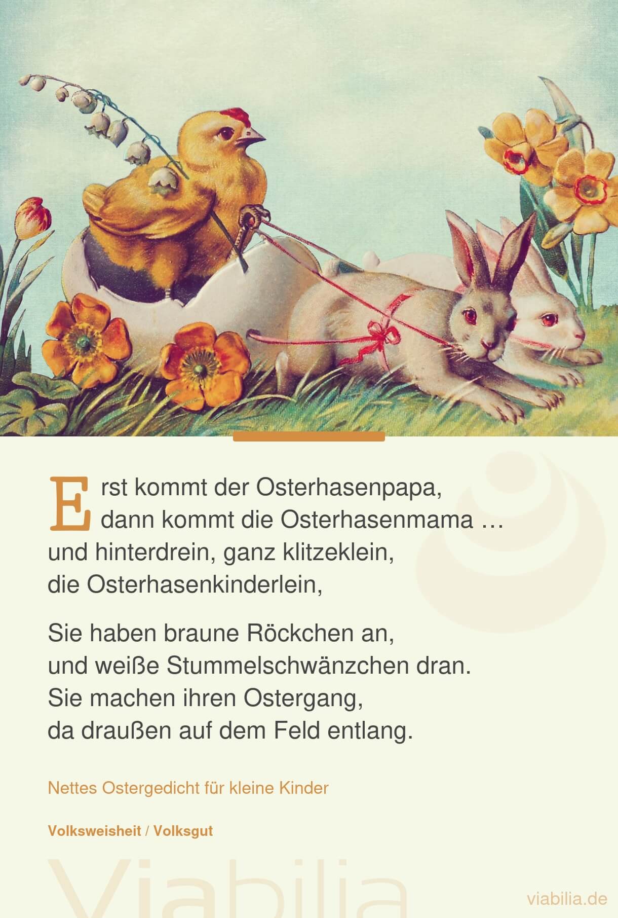 Ostergedicht für die allerkleinsten Kinder mit süßem Bild Ostergedicht für die allerkleinsten Kinder mit süßem Bild