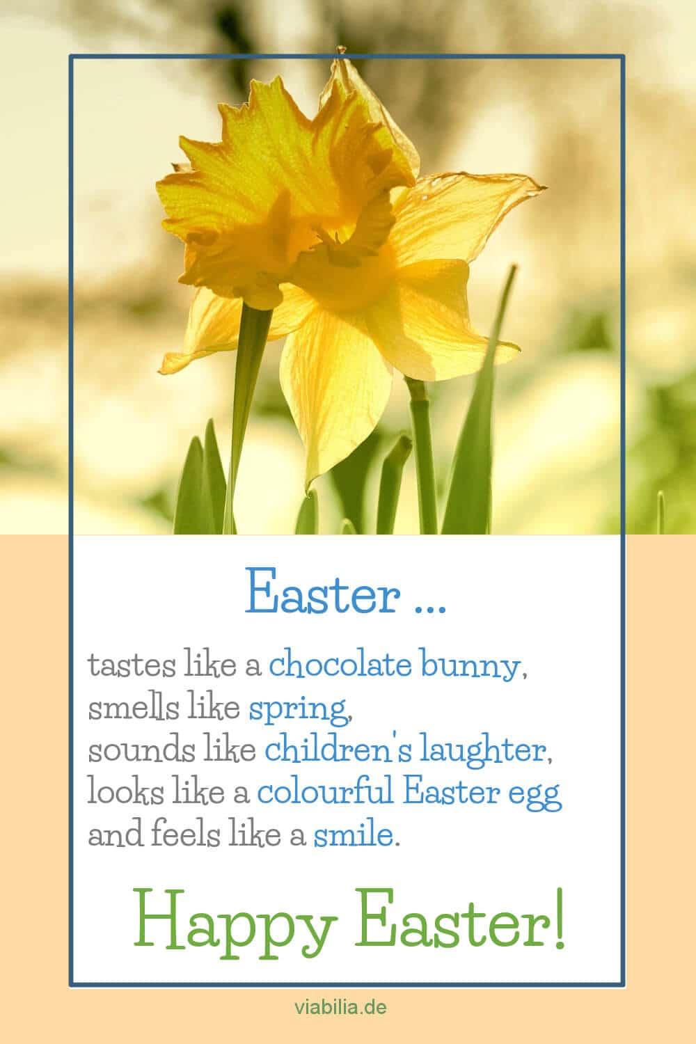 Ostern mit allen Sinnen (Grußbild auf Engisch) Ostern mit allen Sinnen (Grußbild auf Engisch)