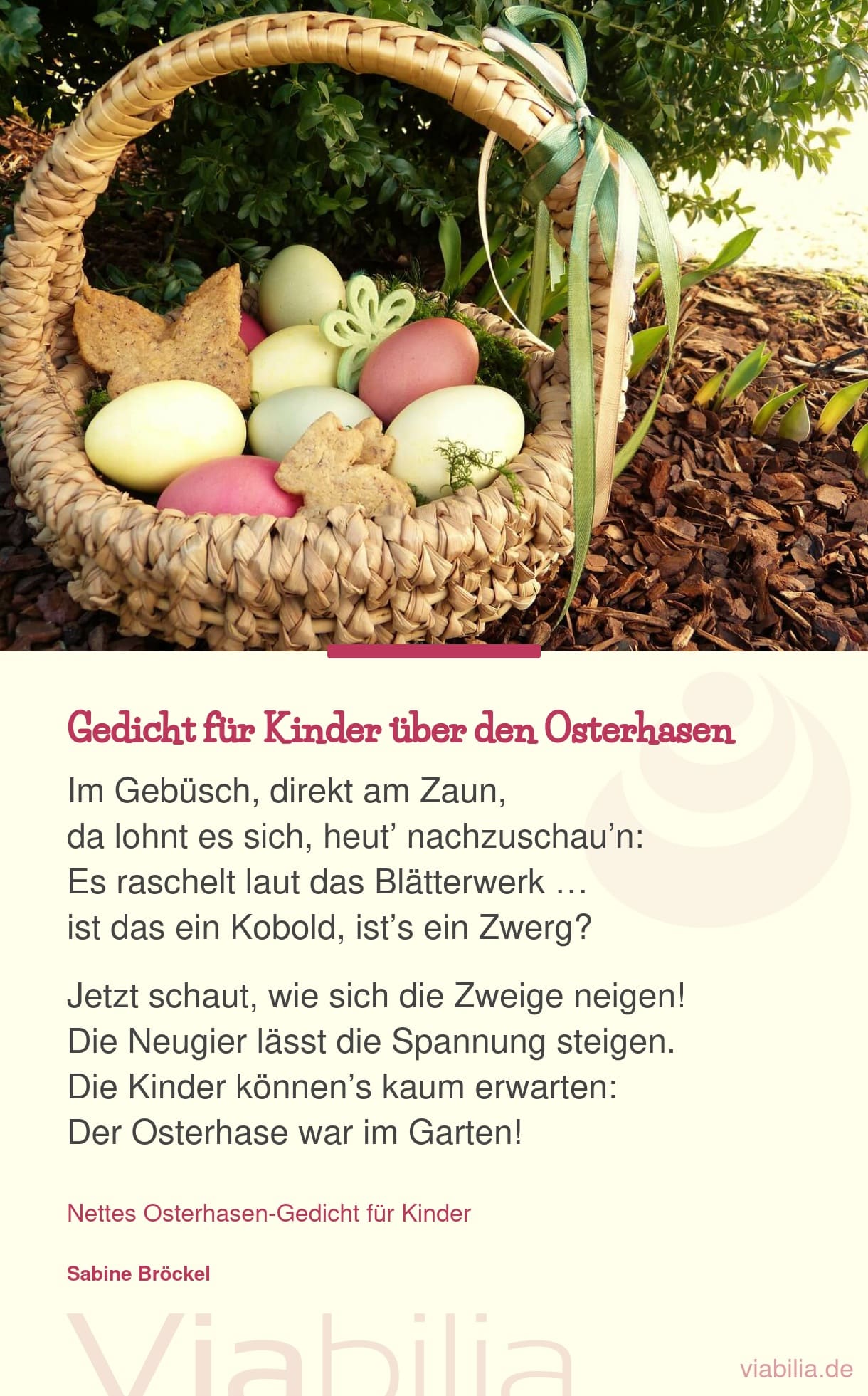 Gedicht für Kinder über den Osterhasen Gedicht für Kinder über den Osterhasen