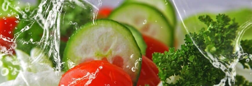 Gurken, Tomaten und Kopfsalat