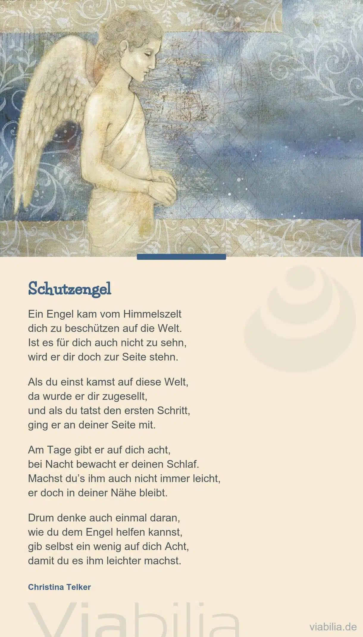 Christliches Gedicht über Schutzengel