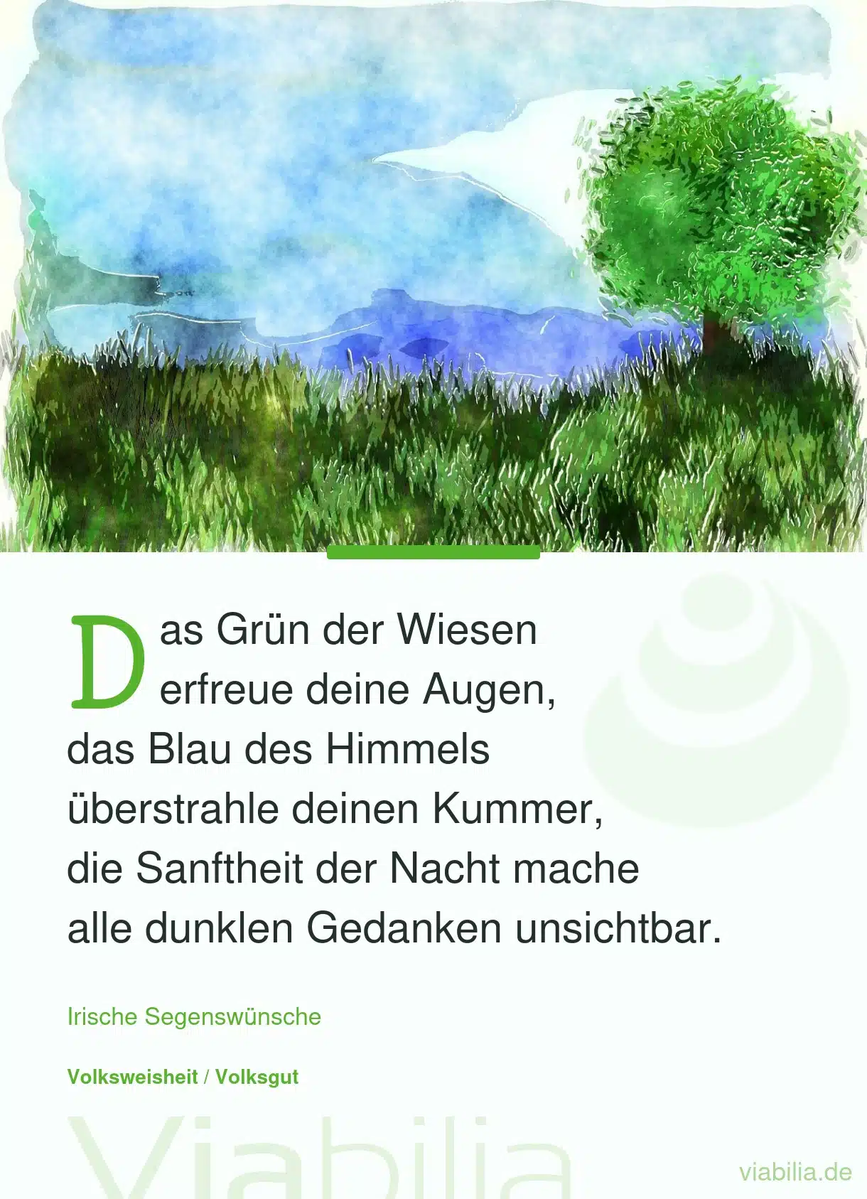 Irischer Segenswunsch: das Grün der Wiesen Irischer Segenswunsch: das Grün der Wiesen