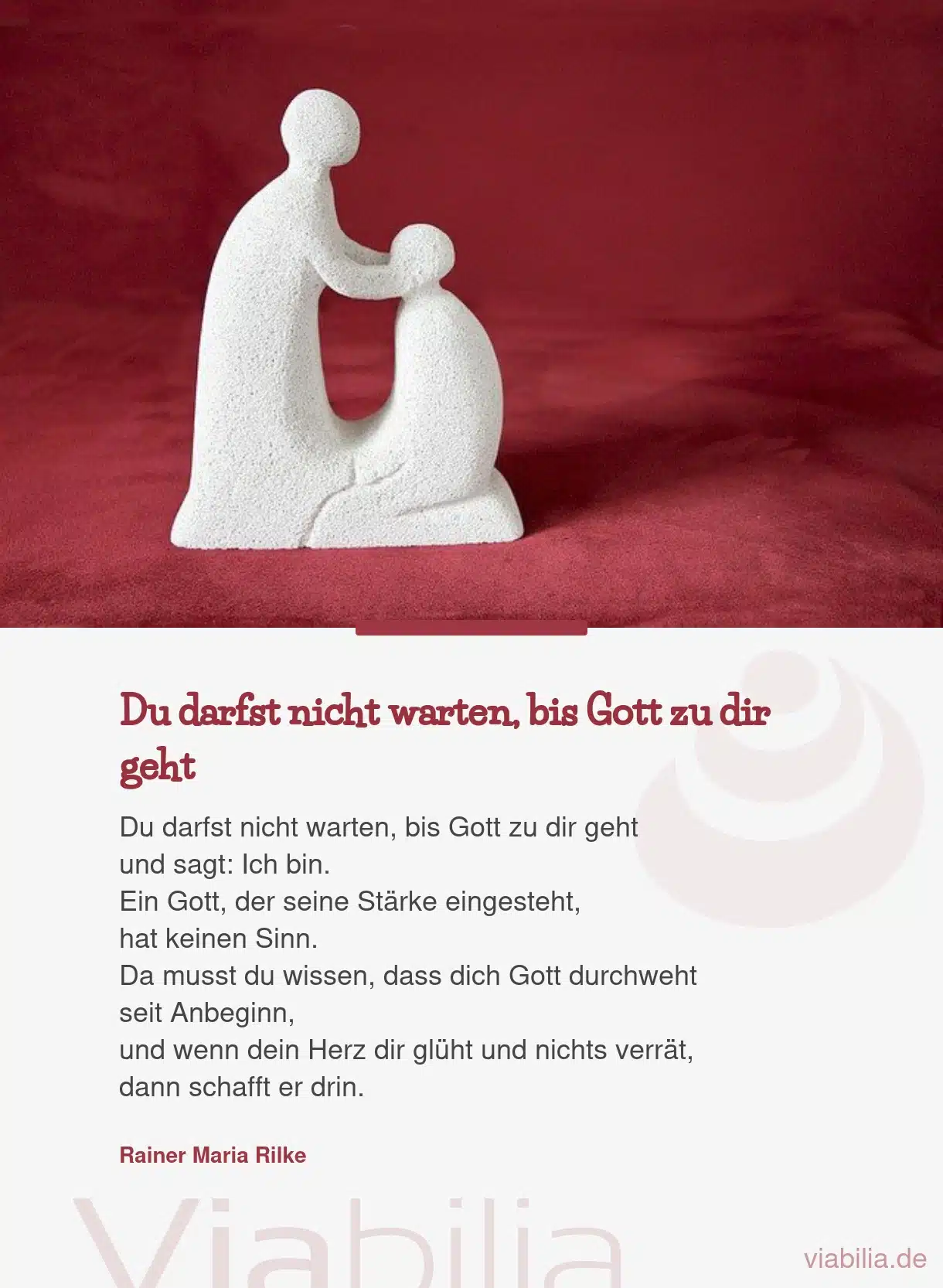 Gedicht: Du darfst nicht warten, bis Gott zu dir geht