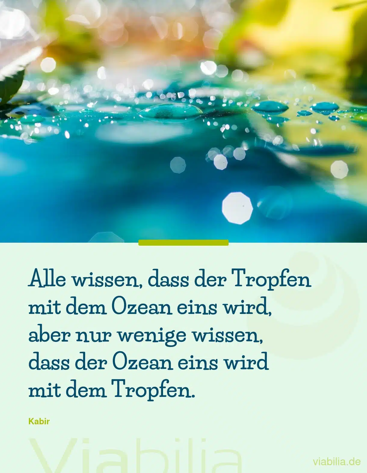 Spiritueller Spruch über den Tropfen und den Ozean