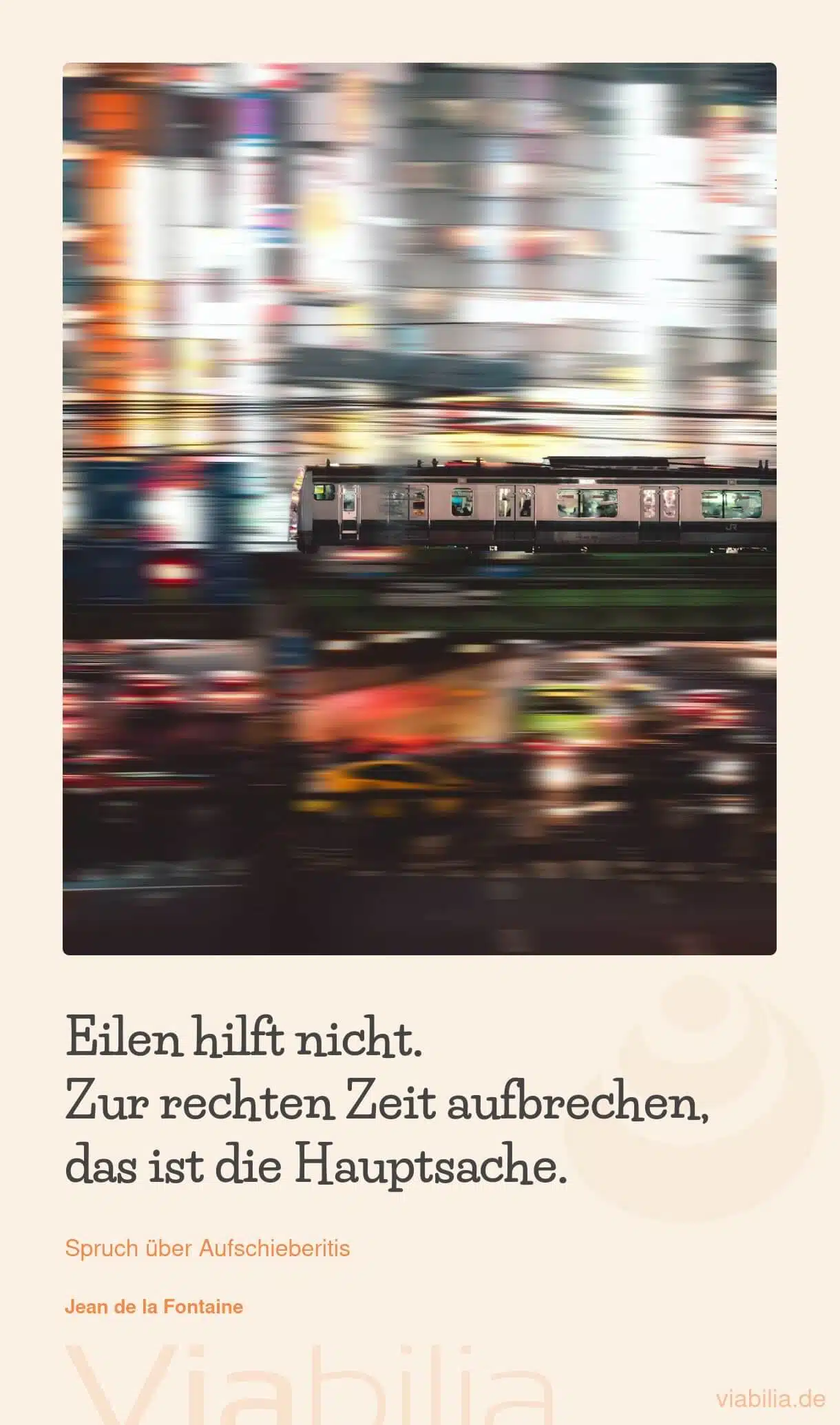 Spruch über Aufschieberitis: Eilen hilft nicht ... Spruch über Aufschieberitis: Eilen hilft nicht ...