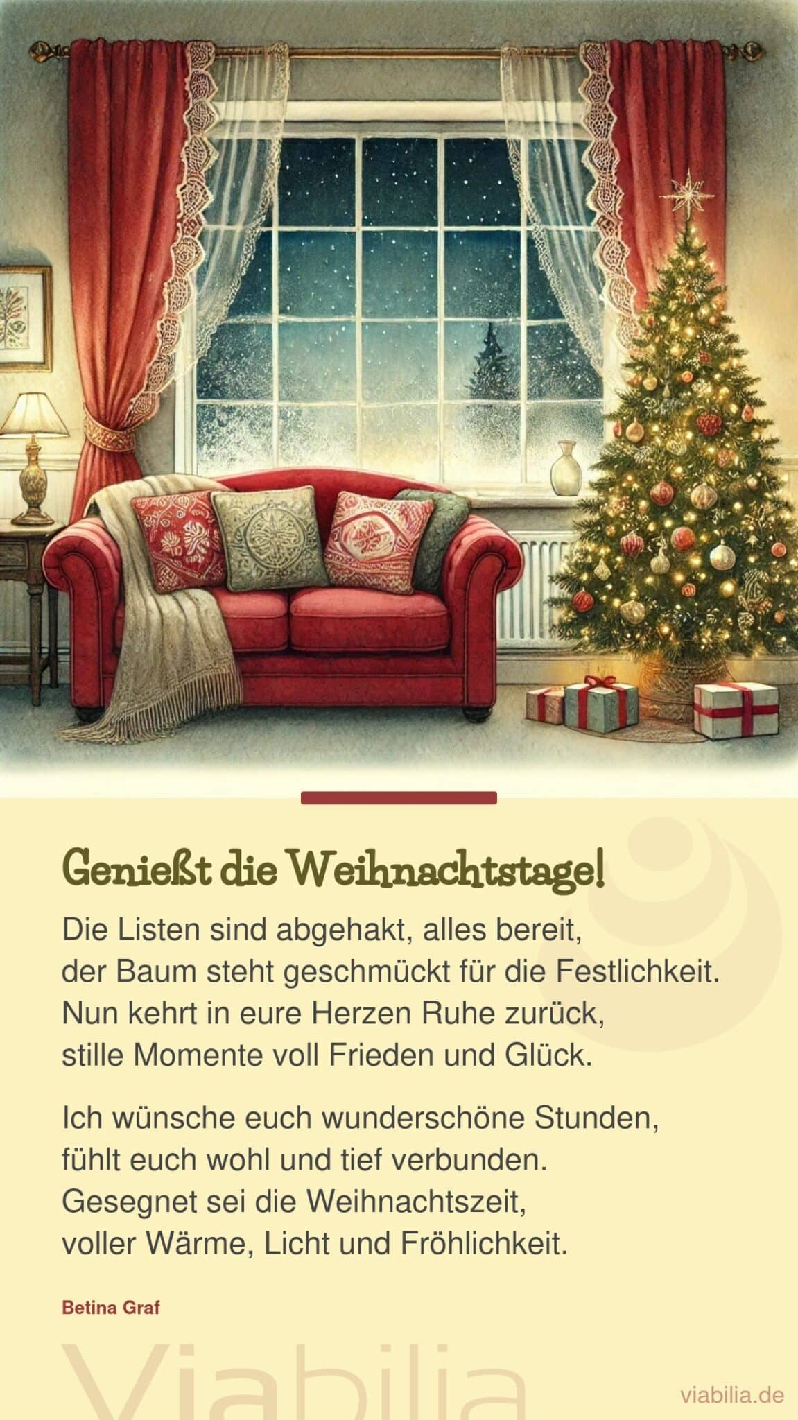 Gedicht Genießt die Weihnachtstage