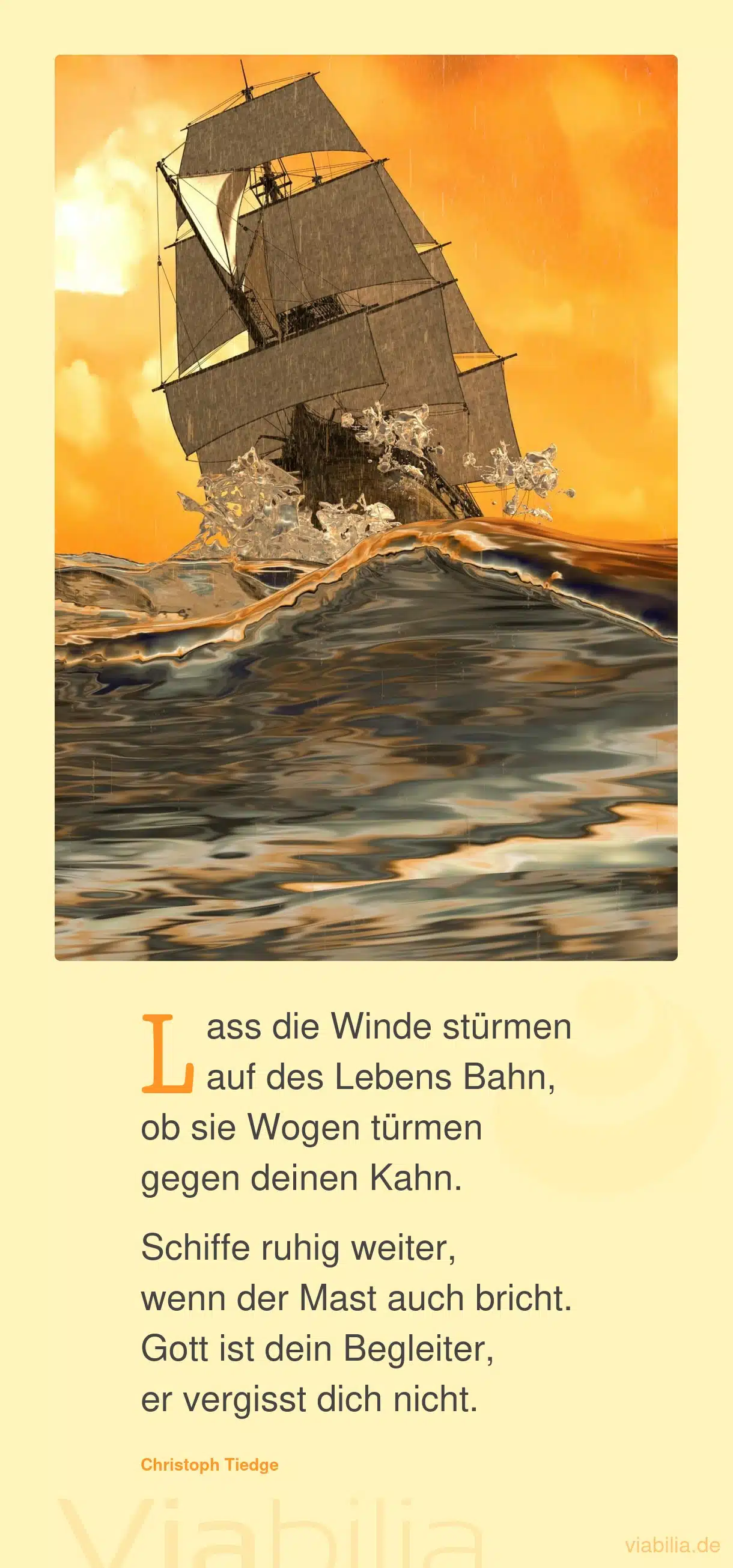 Christliches Gedicht fürs Poesiealbum: Lass die Winde stürmen