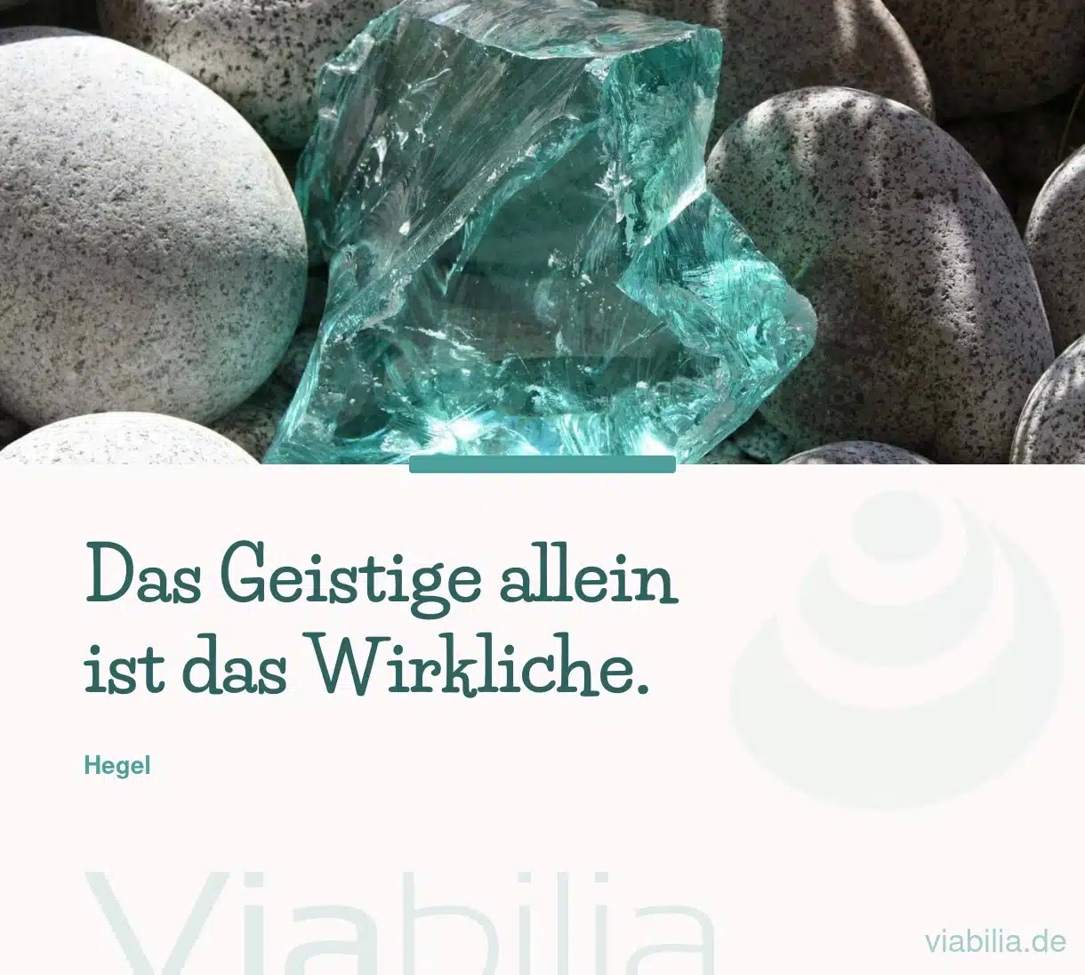 Spruch Geistiges alleine ist wirklich