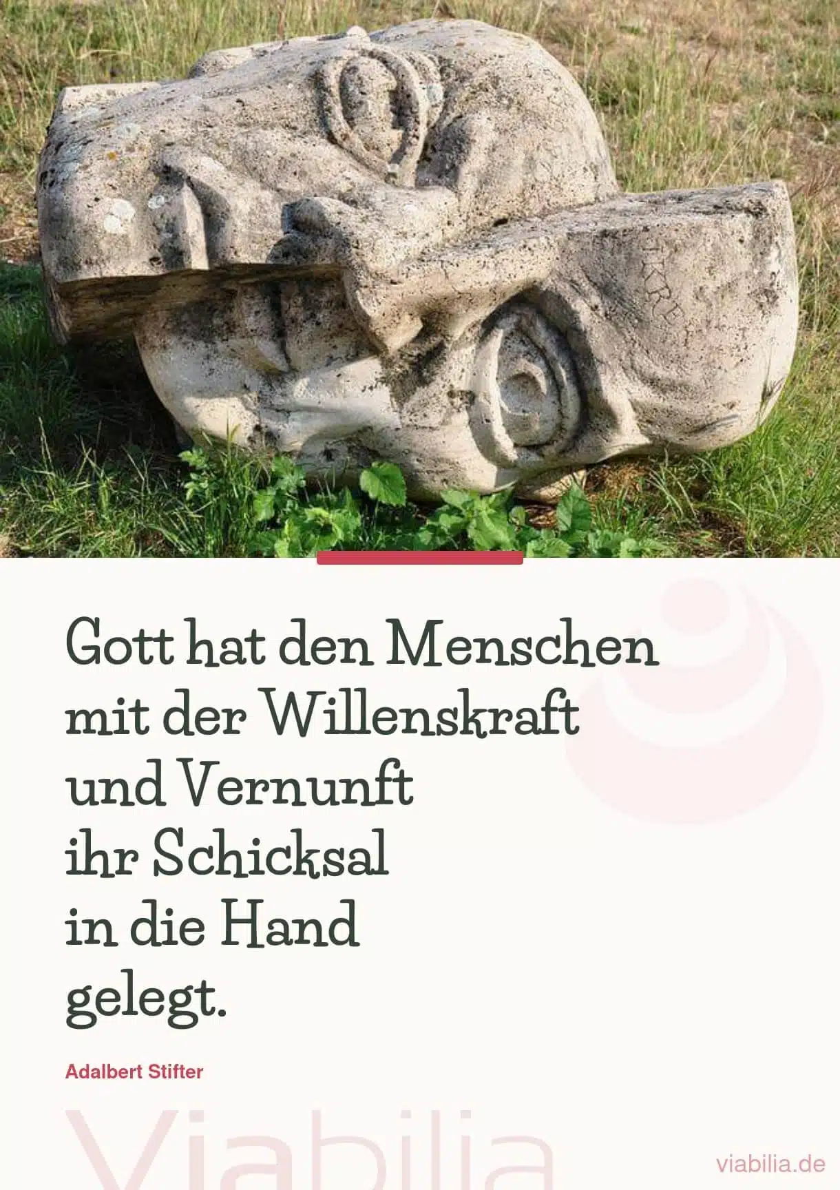 Spruch über Gott und das Schicksal bzw. die Willenskraft