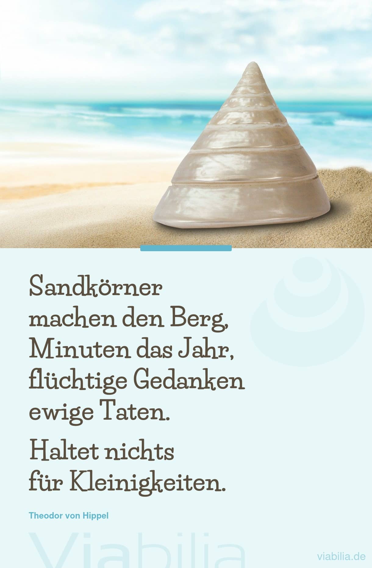 Spruch: haltet nichts für Kleinigkeiten