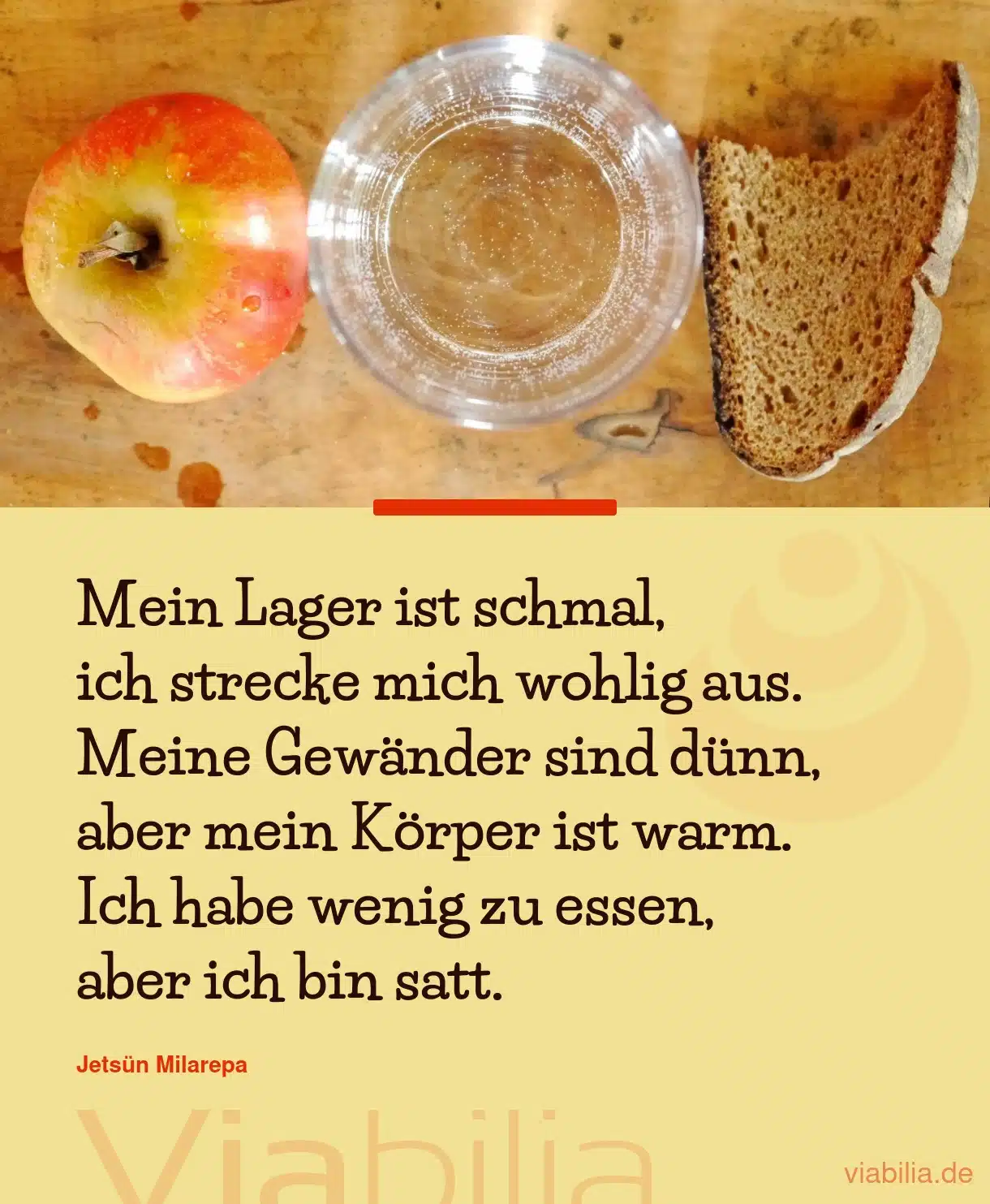 Spruch: mit wenig zufrieden sein