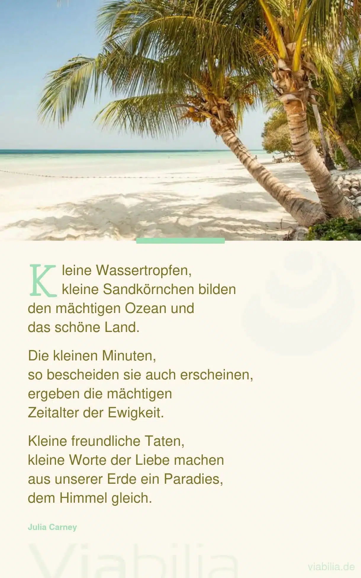 Spruch über die Kleinigkeiten des Alltags