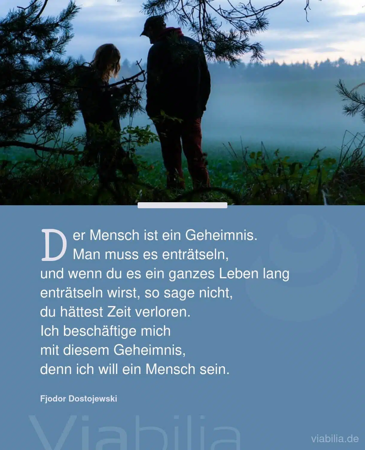 Spruch über den Menschen als Geheimnis