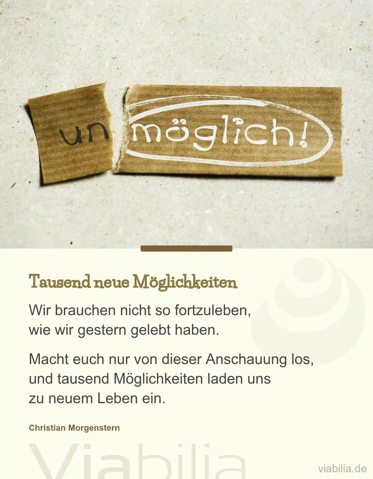 Spruch: tausend neue Möglichkeiten Spruch: tausend neue Möglichkeiten