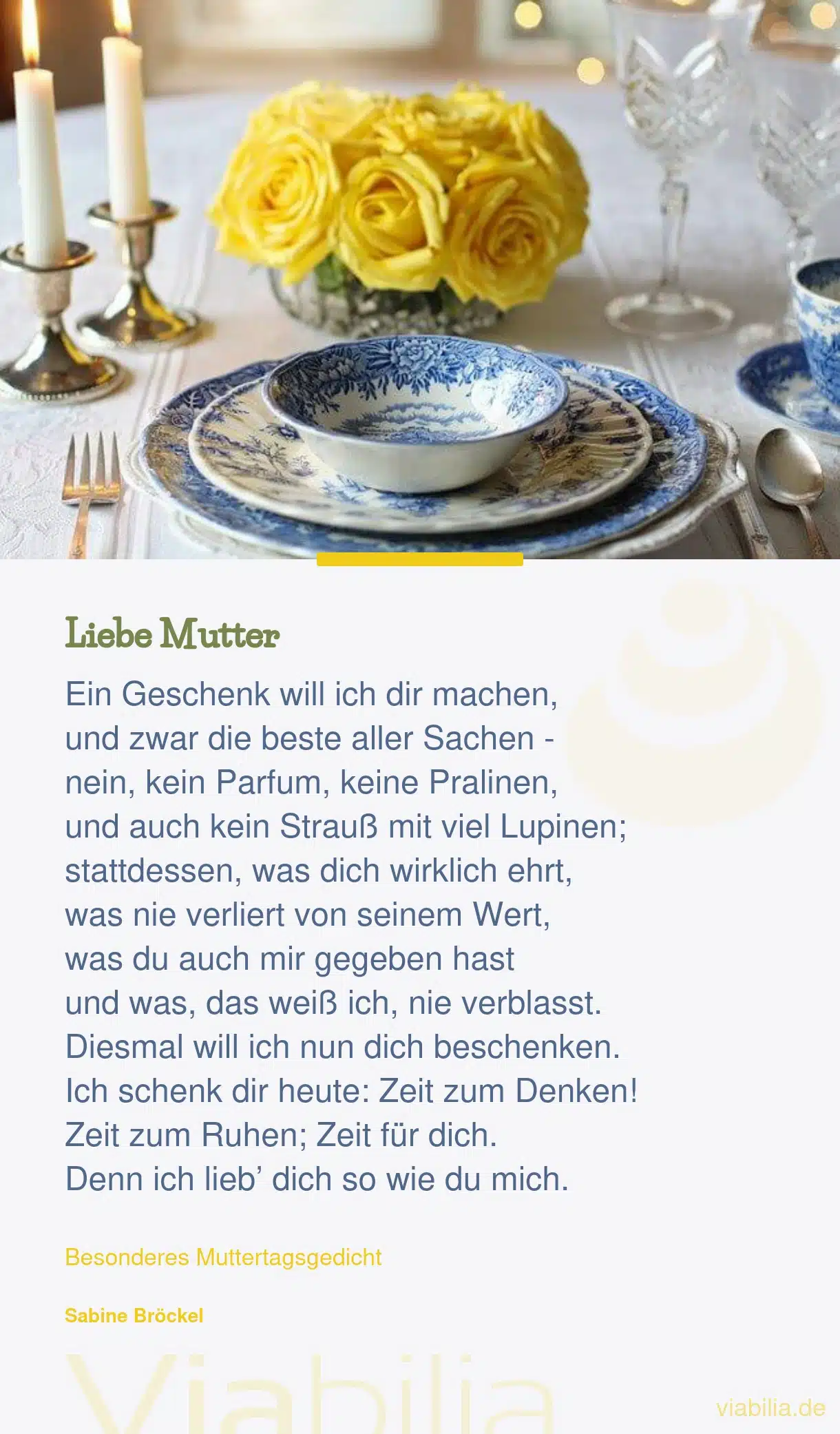 Muttertagsgedicht: Liebe Mutter