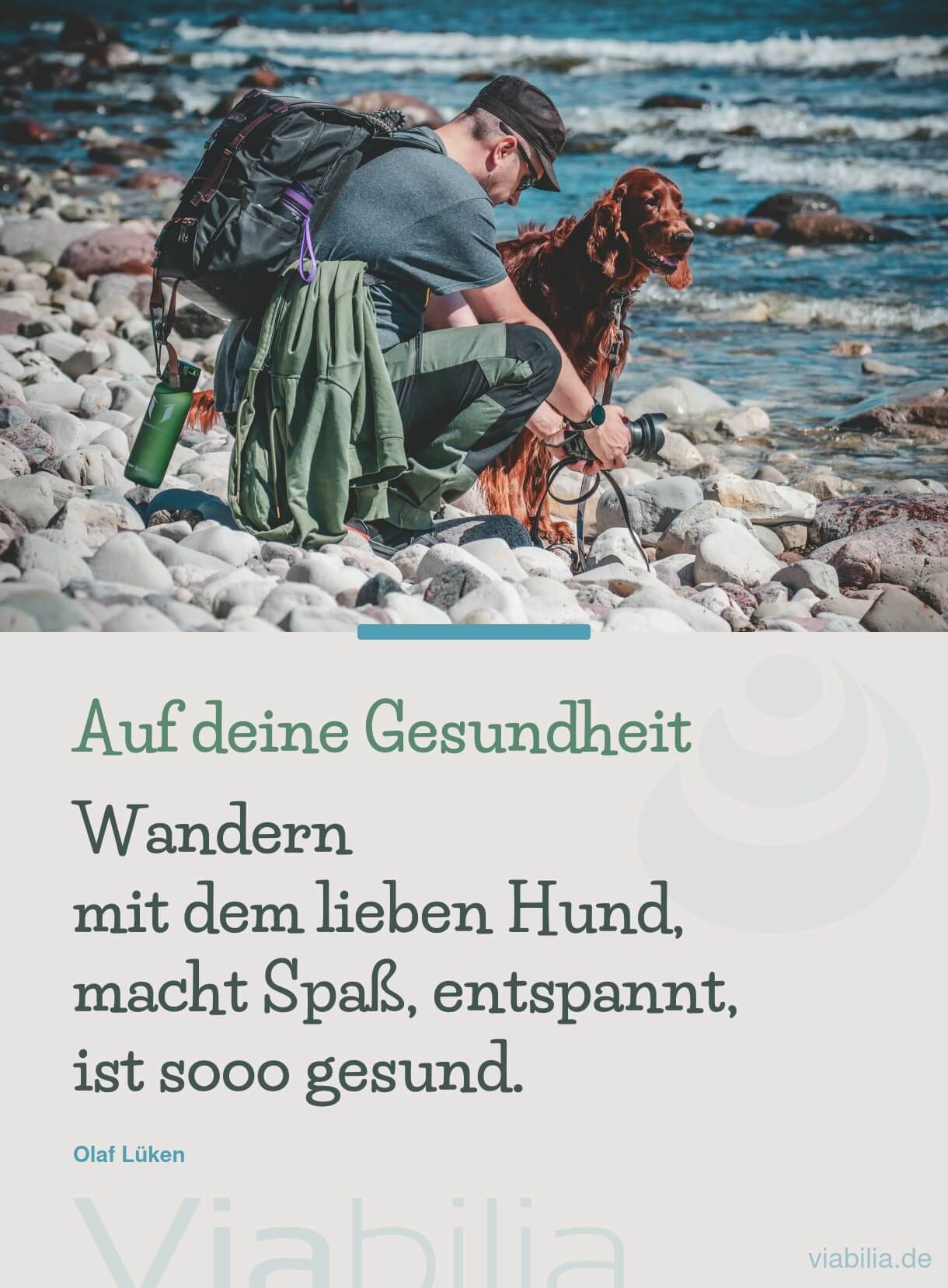 Spruch von Olaf Lüken: Wandern mit dem Hund