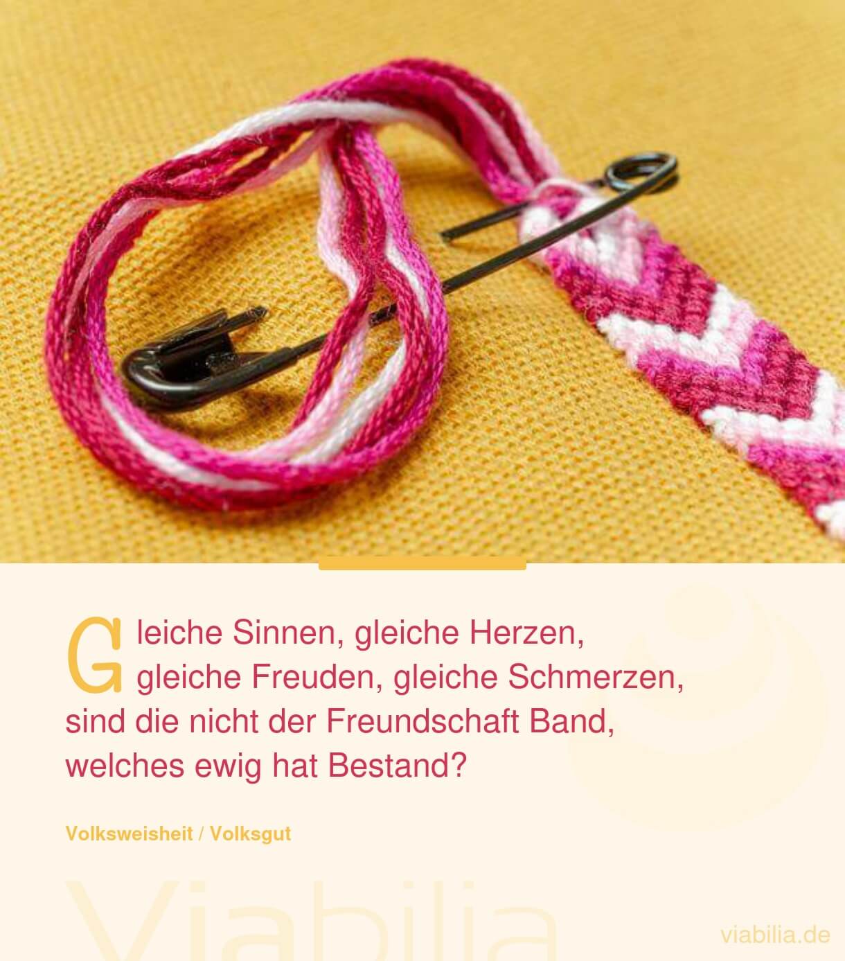 Freundschaftsspruch: gleiche Sinnen, gleiche Herzen