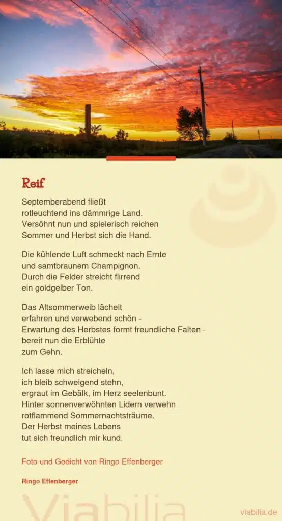 Ringo Effenberger Gedicht: Reif
