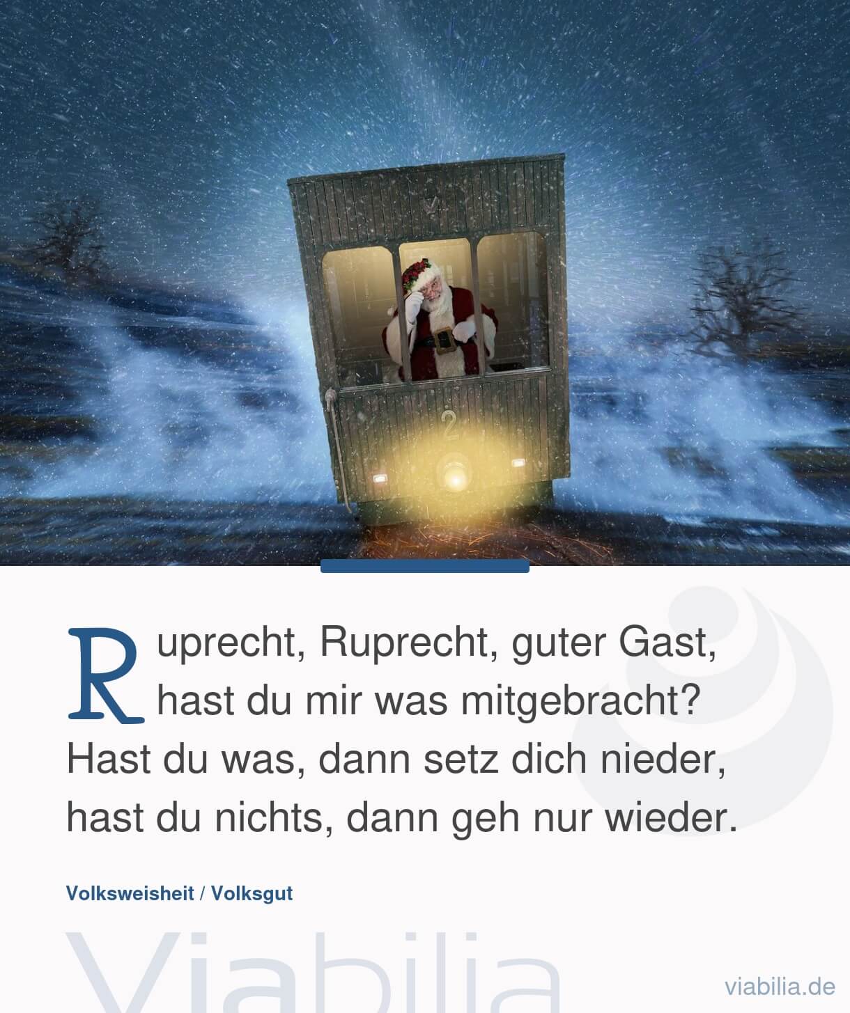 Spruch: Ruprecht, guter Gast Spruch: Ruprecht, guter Gast