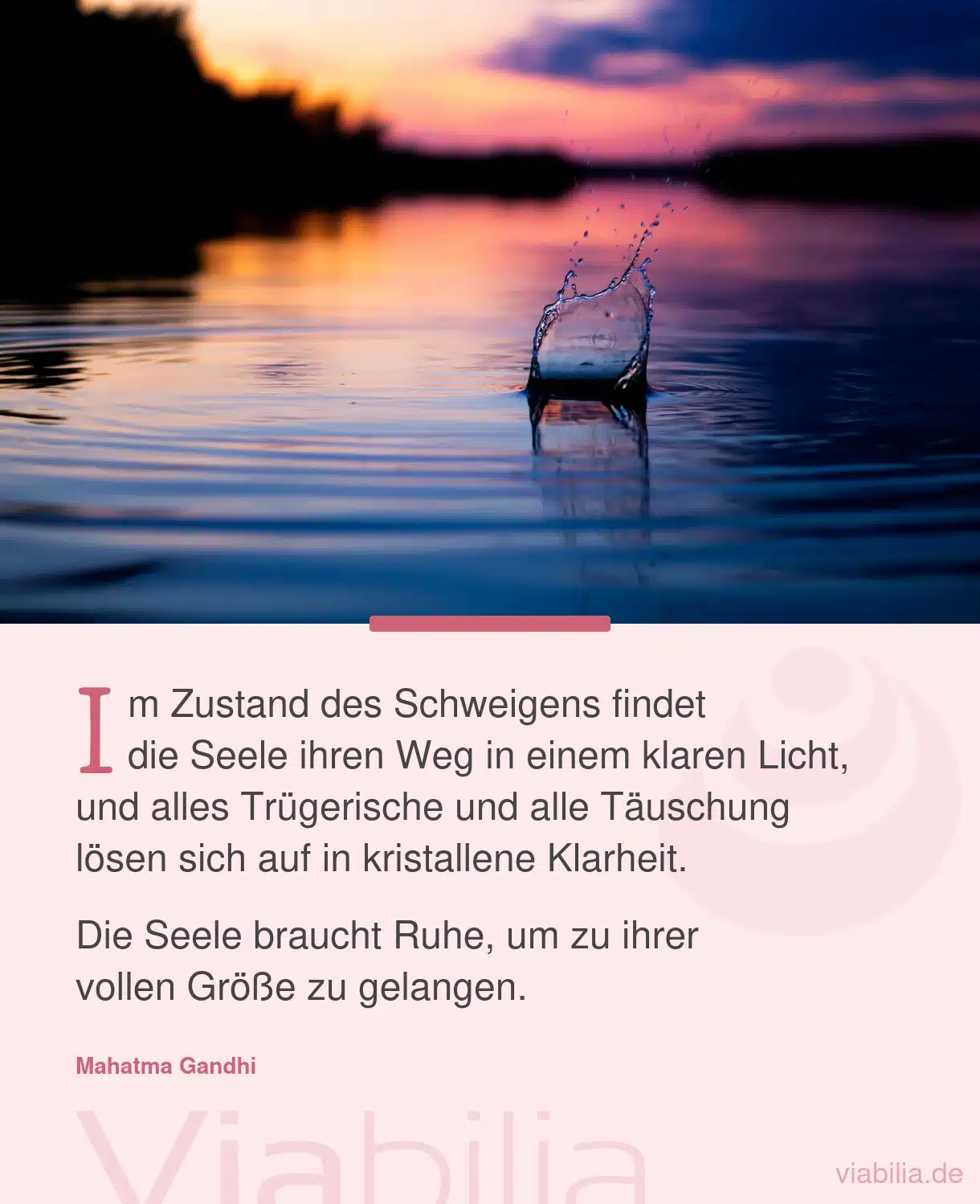 Spiritueller Spruch mit Bild: die Seele braucht Ruhe