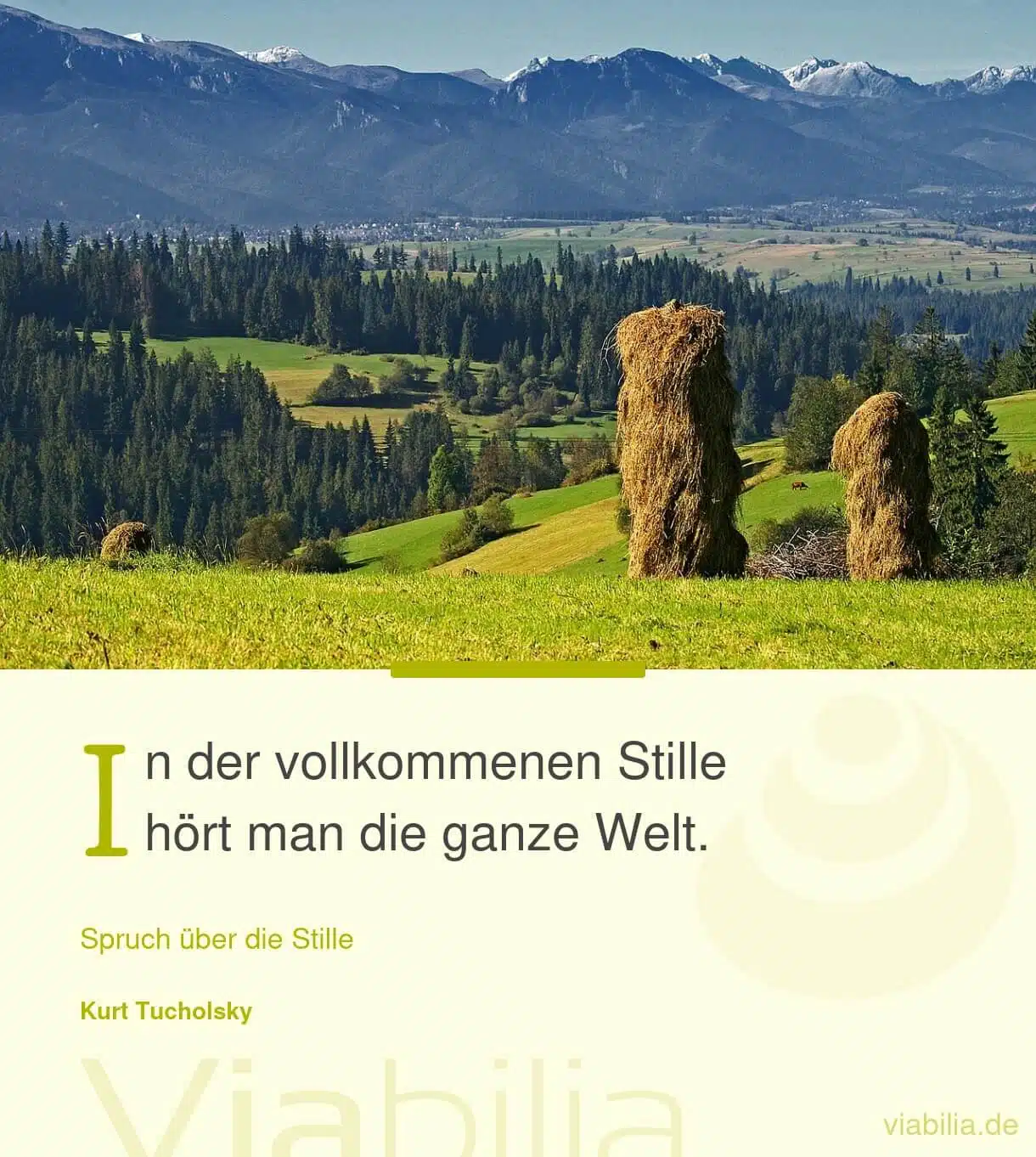 Spruch über die Welt und die Stille