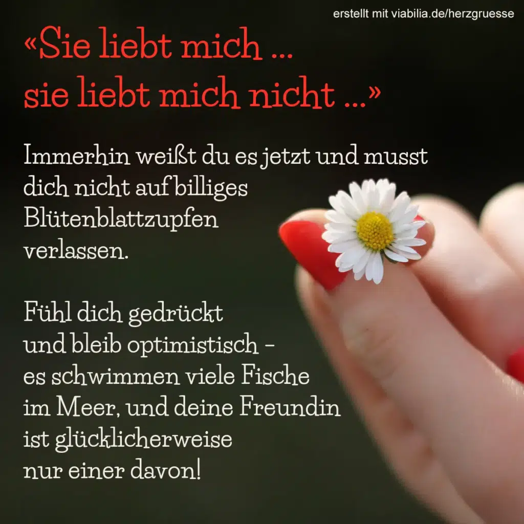 Spruch nach Trennung: Sie liebt mich, sie liebt mich nicht ...