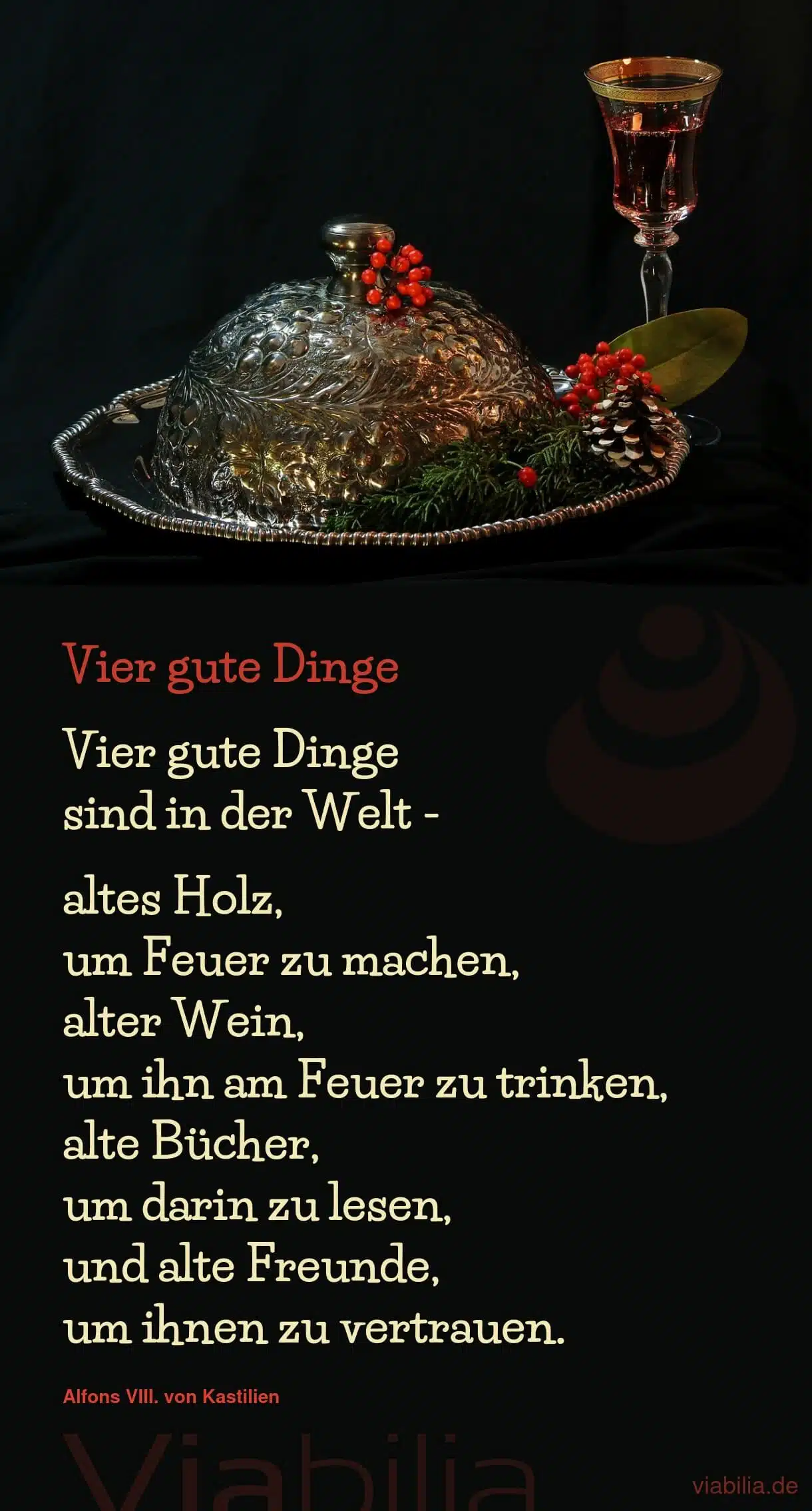 Freundschaftsspruch: vier gute Dinge in der Welt