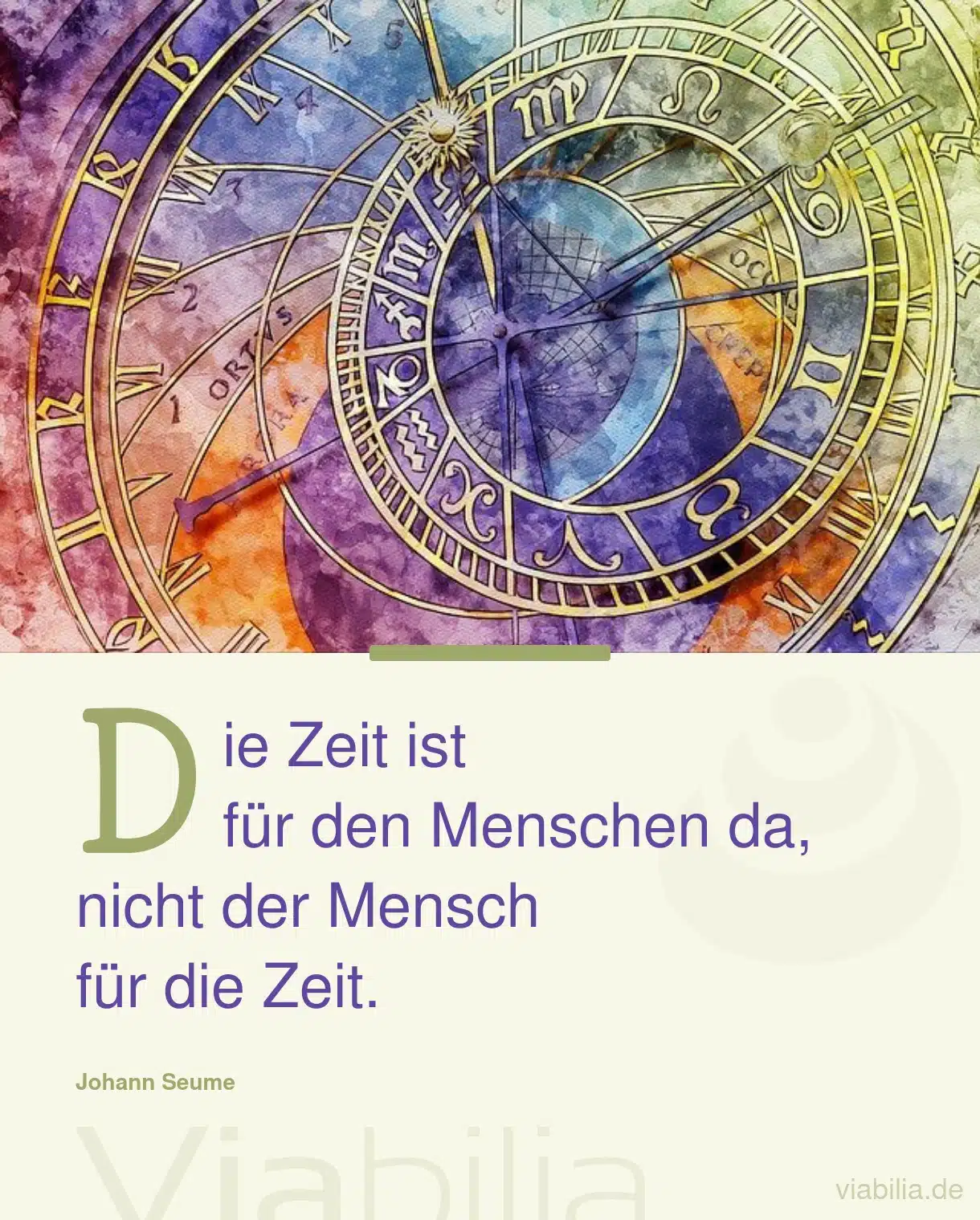 Schöner Spruch: die Zeit ist für den Menschen da