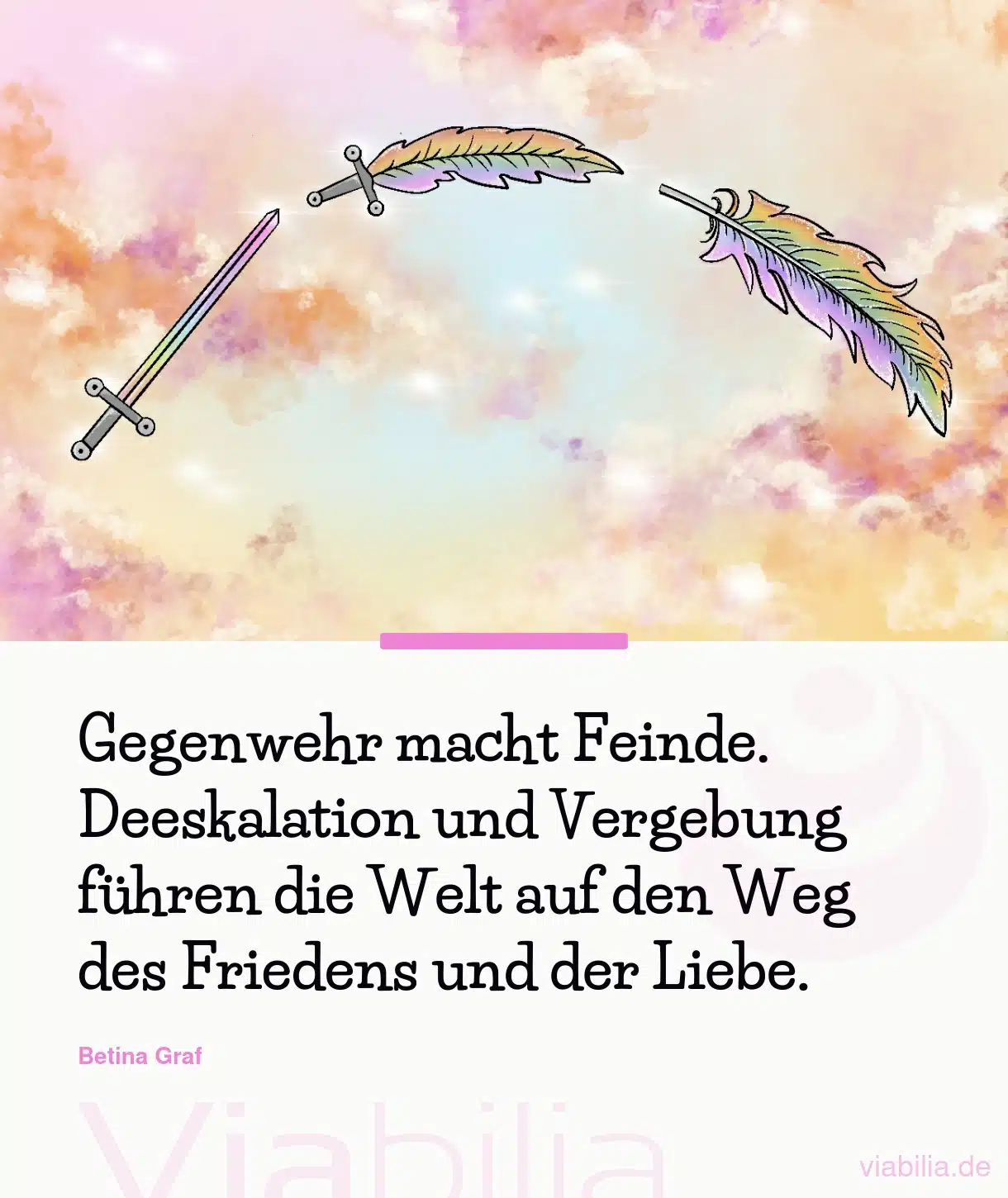 Spruch zum Nachdenken: Gegenwehr macht Feinde