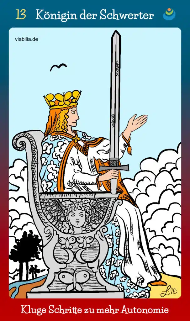 Tarotkarte "Königin der Schwerter"