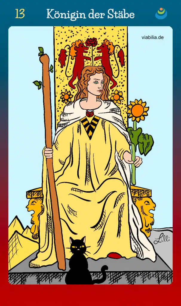 Tarotkarte "Königin der Stäbe"