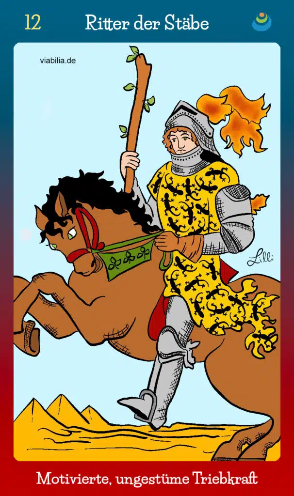 Tarotkarte "Ritter der Stäbe"
