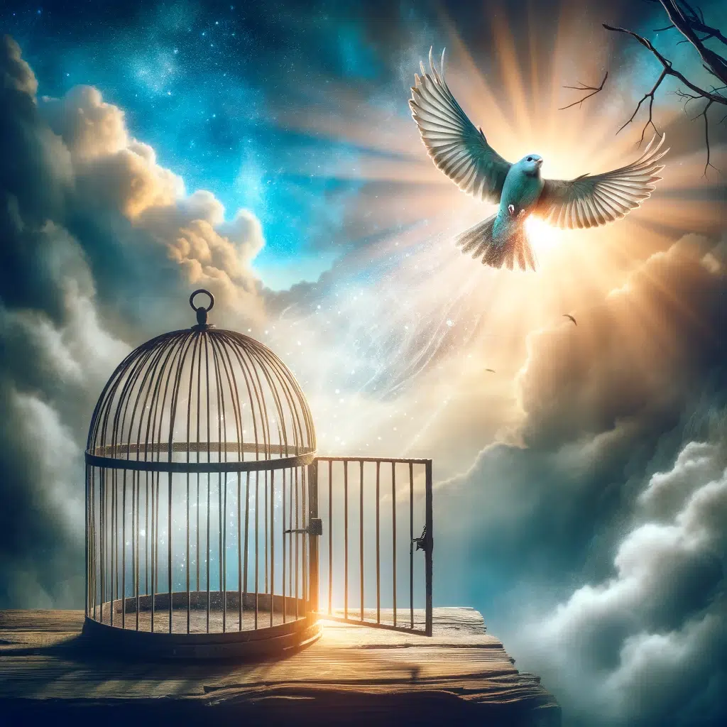 Traumdeutung: Vogel, der von seinem Käfig befreit ist
