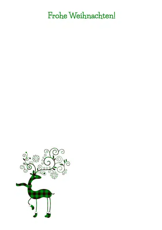 Weihnachtspapier modern mit verziertem Hirsch, Briefpapier-ID: 4649 Weihnachtspapier modern mit verziertem Hirsch