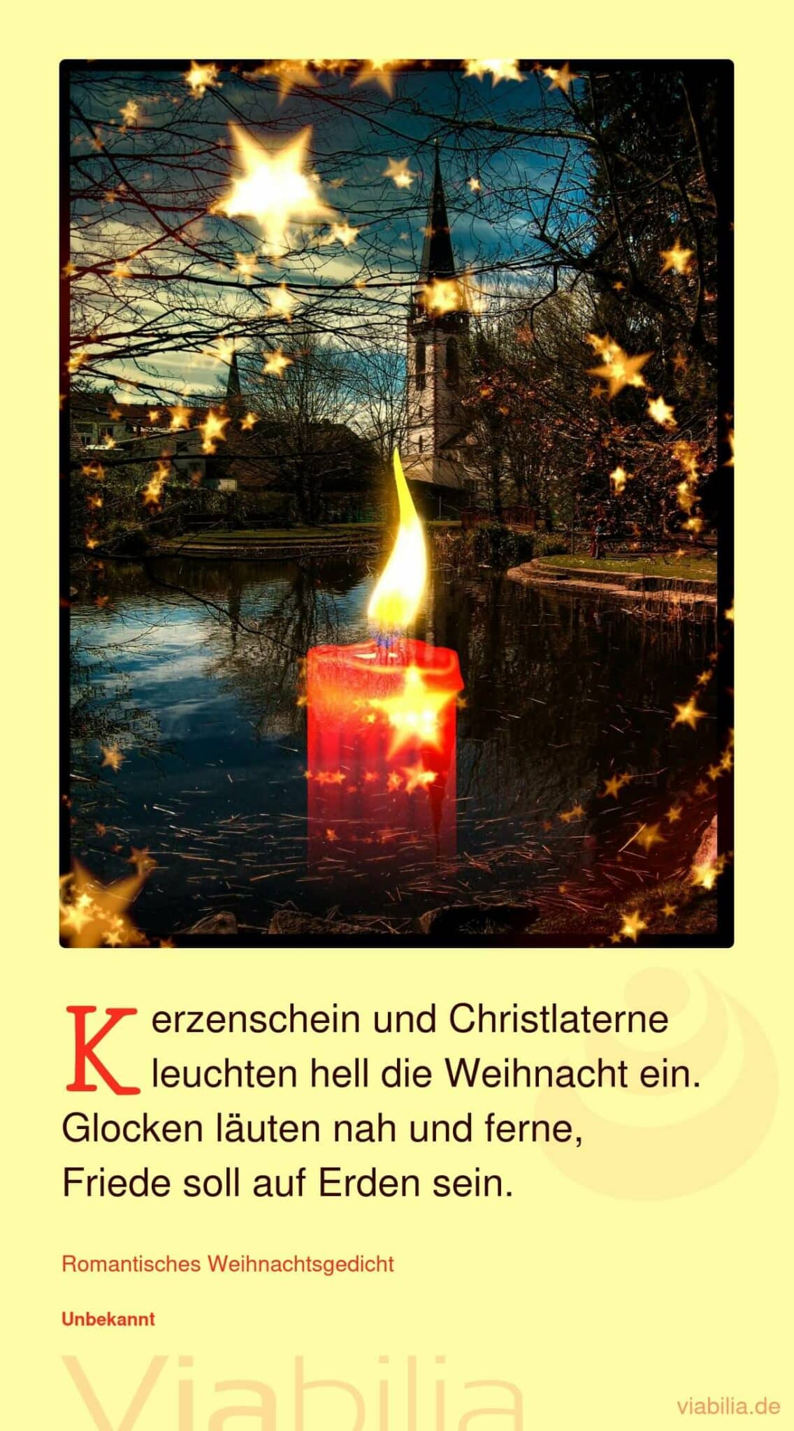 Romantisches Weihnachtsgedicht: Kerzenschein und Christlaterne
